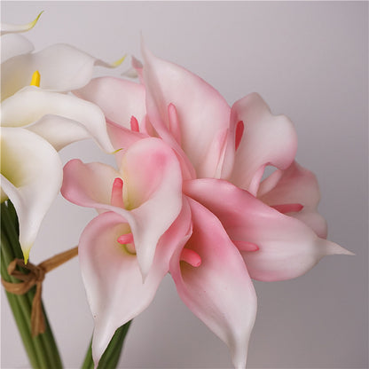 Realistic Soft Latex Calla Lily Bouquet - Perfect for Home Décor, Photography Props, and Wedding Handheld Arrangements