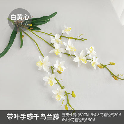 Lifelike Wedding Ceiling Décor with Touch-Feel Leafy Phalaenopsis Orchid Vines - Perfect for Retail Window Displays and Event Decoration