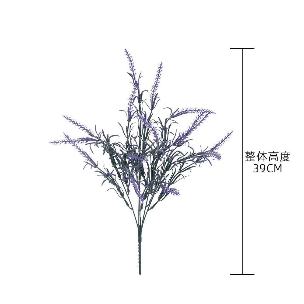 Elegant 15-Branch Faux Lavender Flowers - Realistic Greenery for Home Décor - Perfect for INS Aesthetic - CL16107