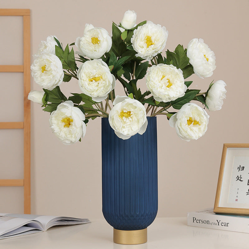 Realistic Silk Peony Flower Arrangement – Elegant Home Décor, Perfect for Modern Interior Styling, Photography Props, and Lasting Floral Accents