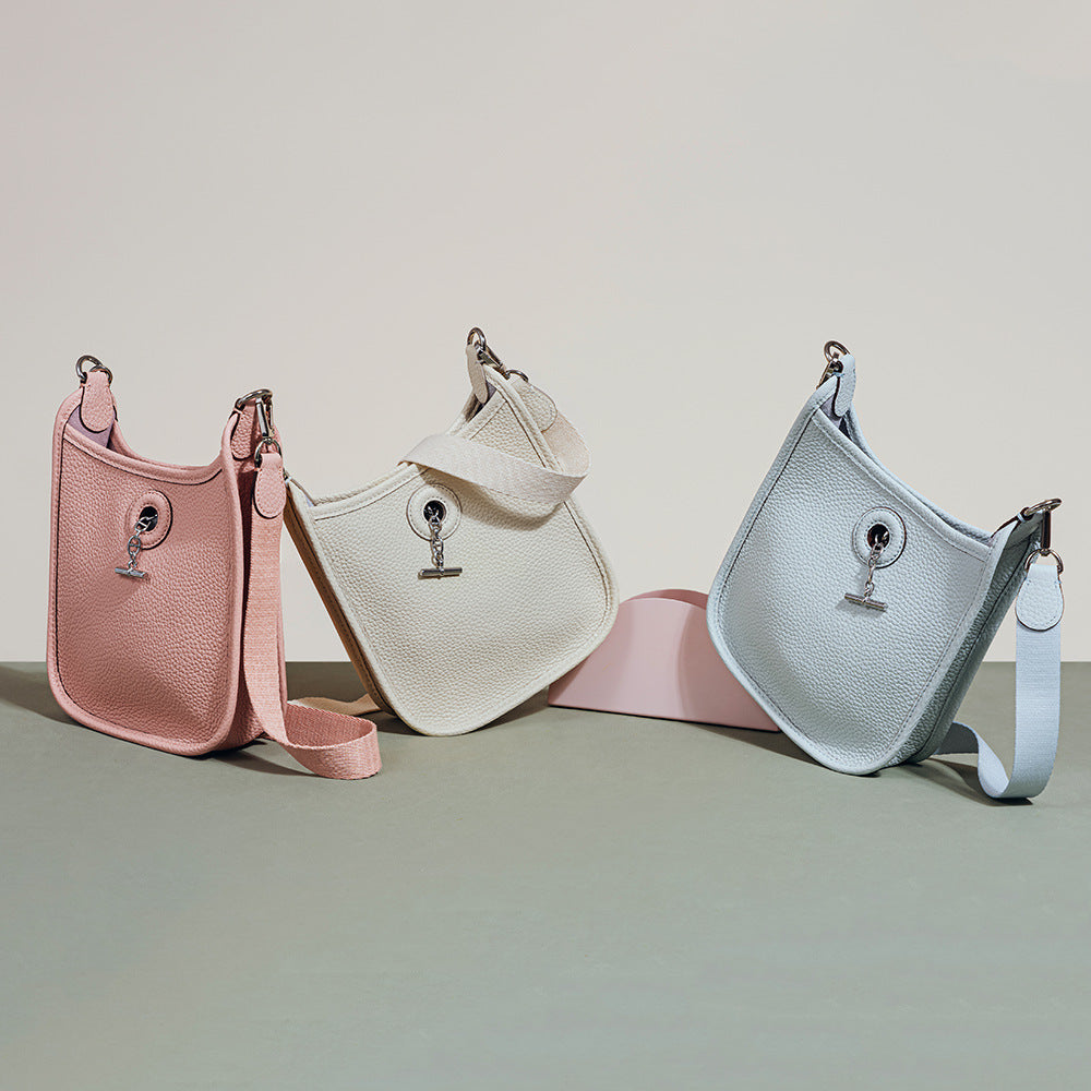 Pre Owned Vespa Bag Spring Collection Chic Korean Style Genuine Leather Shoulder Bag with Vintage Woven Strap Sling Crossbody for Everyday Use