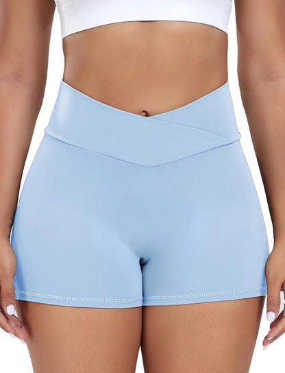 8 Color High Waisted Seamless Peach Lift Yoga Shorts with Pockets for Running Fitness and Training