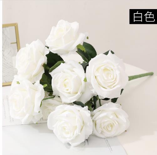 Stunning 10-Piece Faux Rose Bouquet - Perfect for Home Decor, Weddings, and Special Events - Lifelike Artificial Flowers for Lasting Beauty