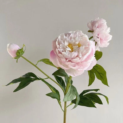 High-Quality Artificial Peony Bouquets - 3-Head Realistic Floral Arrangements for Home Décor and Stylish Model Room Styling