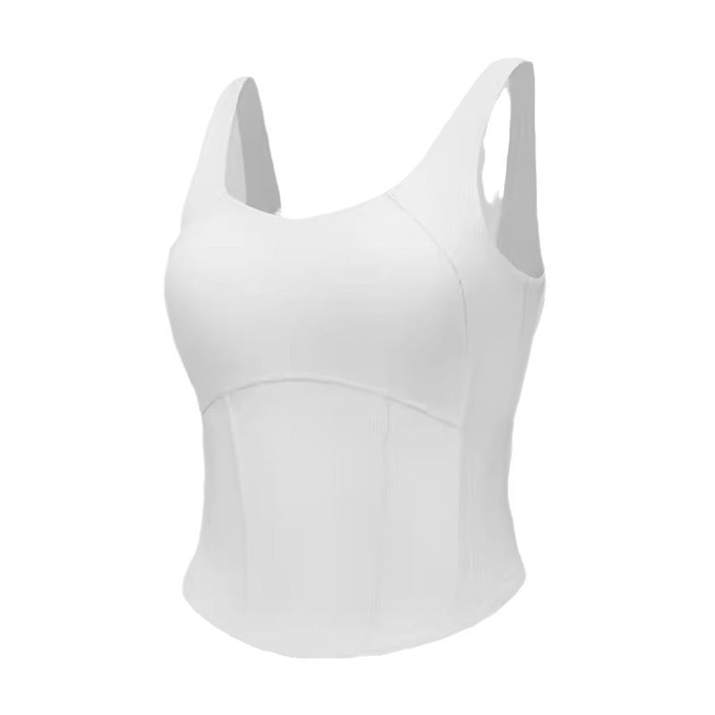 High Performance Women's Threaded Yoga Top Breathable Stretchy Versatile Sports Bra with Built In Padding for Comfort During Workouts