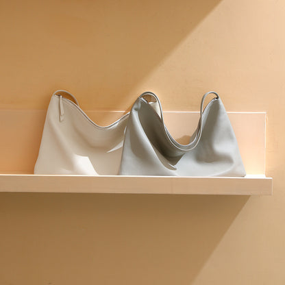 Genuine Leather Women's Underarm Bag Fashionable Large Capacity Tote for Urban Minimalist Elegance