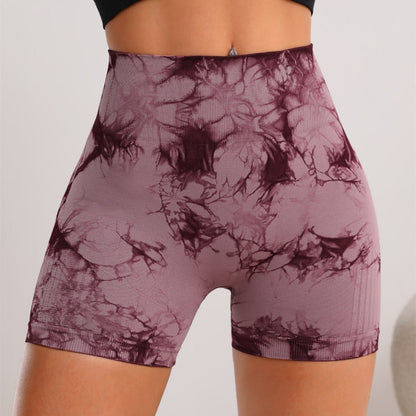 High Waisted Tie Dye Yoga Shorts for Women Ultra Stretch Fitness Bottoms for Enhanced Comfort and Lifted Curves