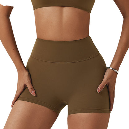 High Waisted Fitness Shorts for Women No Show Underwear Lines Soft Double Faced Fabric Butt Lift for Yoga and Workout Style 8120