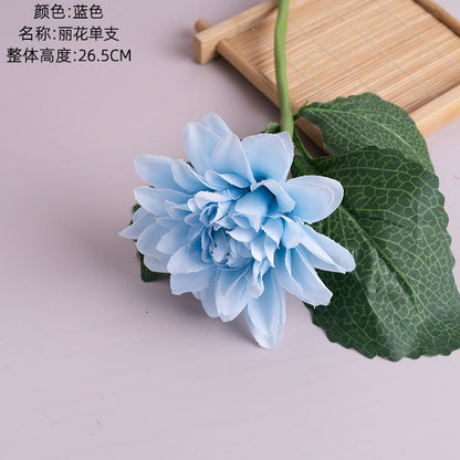 Elegant Faux Rose Single Stem Flower for Home Décor - Perfect Floral Handheld Bouquet for Your Walls - PJ1002