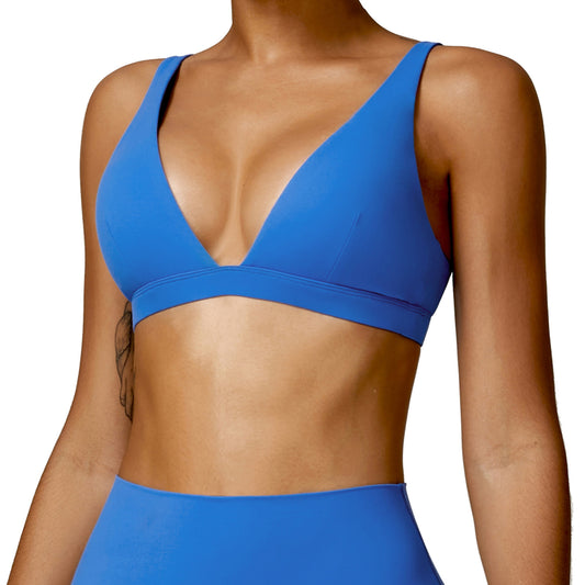 Seamless Quick Dry Yoga Sports Bra with Back Design Versatile and Comfortable Women's Activewear 8507