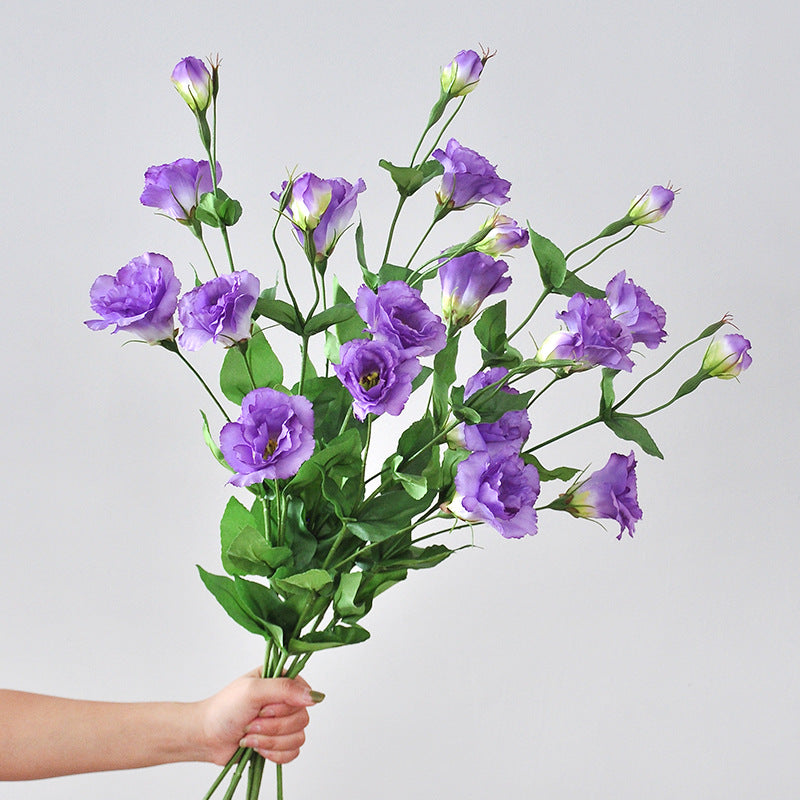 Stunning 4-Head Faux Eustoma Flowers - Perfect for Home Décor, Living Room Accents, Wedding Decorations, and Event Arrangements | Lifelike Artificial Bouquet for Lasting Beauty