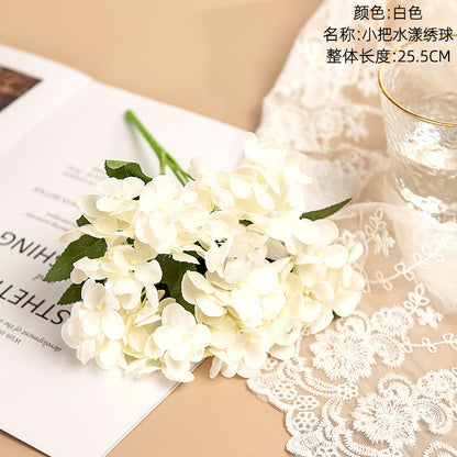 Elegant Wedding Decoration: Realistic Miniature Hydrangea Bouquet - Perfect for Home Decor, INS Style Artificial Flowers for a Refreshing Ambiance