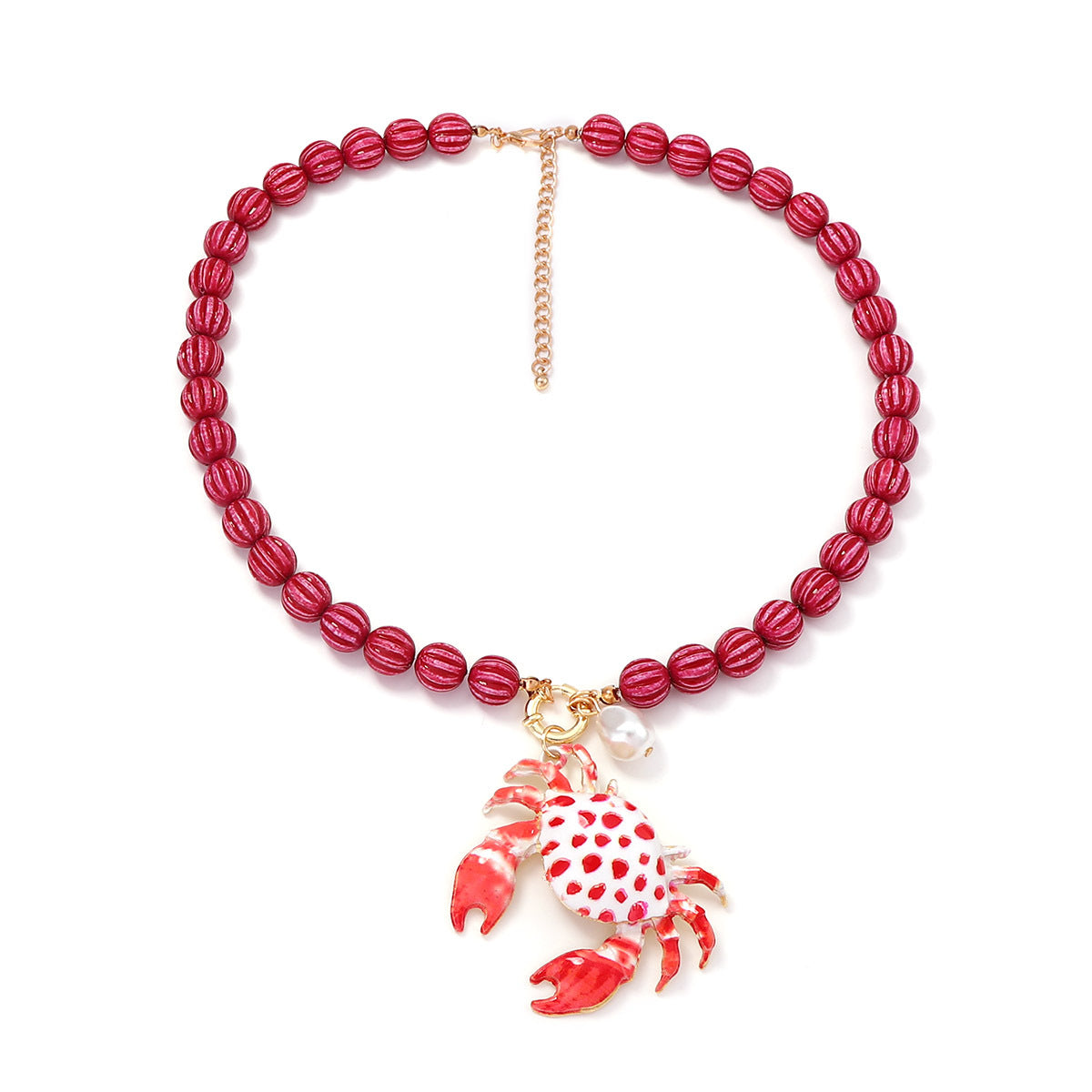 Beach Vacation-Inspired Ocean Life Pendant Necklace with Colorful Beaded Design - Perfect Summer Jewelry for Women