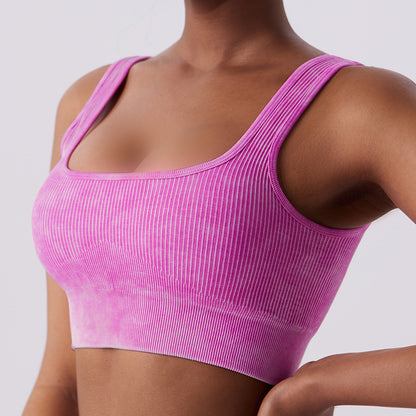 High Performance Yoga Fitness Sports Bra for Women Open Back Design with Shock Absorbent Pads for Comfort and Support