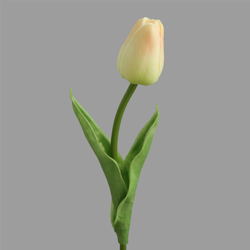 Single Stem Miniature Tulip - Realistic PU Faux Flower for Home Décor, Photography Props, and Elegant Table Centerpieces