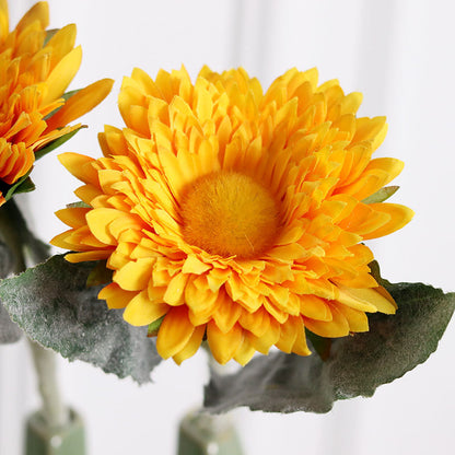 Multi-Layered Sunflower Teddy Realistic Artificial Silk Flowers - Stunning Decorative Props for Photography, Home Decor, and Event Styling