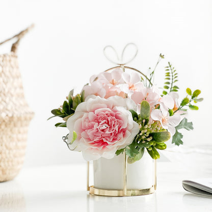 Stunning Peony and Hydrangea Faux Floral Arrangement for Weddings and Home Decor – Perfect for Soft Furnishing Design and Long-lasting Elegance