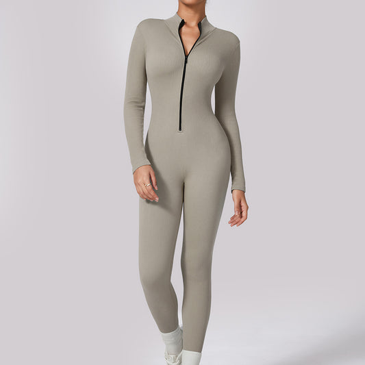 Quick Dry High Elastic One Piece Women's Yoga Jumpsuit with Zipper ly Designed for Fitness Comfort and Style