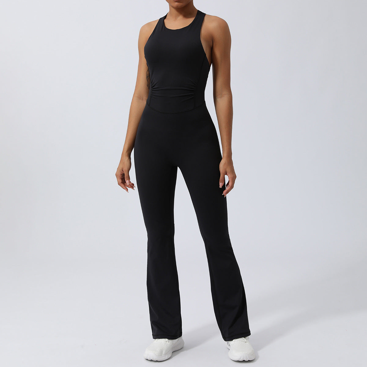 Quick Dry High Performance Yoga Bodysuit for Enhanced Glute Lift and Core Support Flared Design Ideal for Dance and Fitness