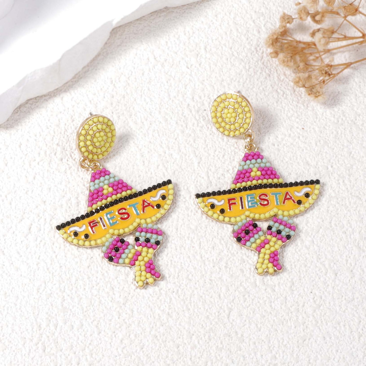 Chic & Fresh Geometric Alloy Letter Ear Drops for Women - Unique Creative Design with Adorable Aesthetic Beads
