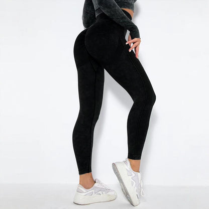 Seamless Water Wash Yoga Pants for Women Peach Butt Enhancing Workout Leggings for Fitness and Everyday Comfort