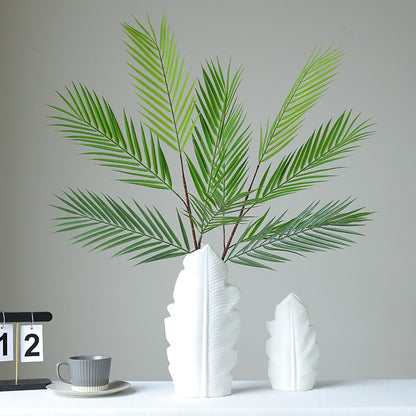 Single Stem 4-Prong Palm Leaf Wedding Photography Decor – Fresh & Chic Fake Plant for Home, Balcony, and Bedroom Styling