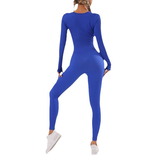 Seamless Long Sleeve Bodysuit Yoga Set High Elasticity Figure Flattering Design for Comfort and Support During Workouts