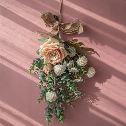 Exquisite Southland Rose and Dandelion Wall Hanging Home Decor - Realistic Floral Bouquet Wall Art (Model CF01104) for Elegant Interiors