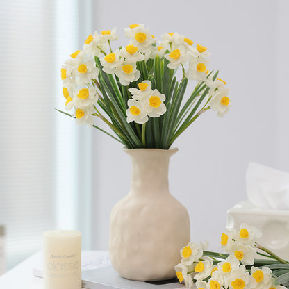 Luxurious Silk Daffodil Faux Flowers - Elegant Nordic Home Décor for Window Display and Soft Furnishings