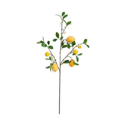 Artificial Lemon Branch - Fresh European Style Home and Hotel Decor, Perfect for Floral Arrangements and Photography Props, Realistic Faux Lemon Fruit Accent