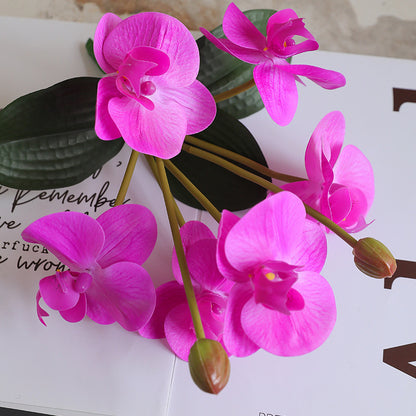 Elegant 8-Head Faux Orchid Bundle with Realistic Feel - Luxurious Home Decor Artificial Phalaenopsis Flowers for Exquisite Floral Arrangements