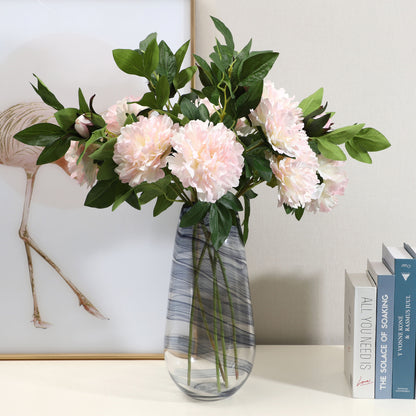 Elegant 3D Printed Triple Peony Flowers - Stunning Artificial Home Décor for Living Rooms, Perfect for All Seasons