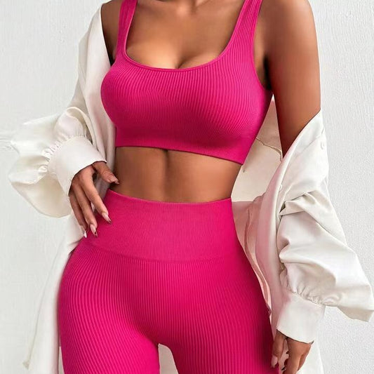 6 Color Seamless Ribbed Solid Color Yoga Bra and High Waisted Moisture Wicking Shorts 2 Piece Set for Women for Comfort and Style in Your Workout