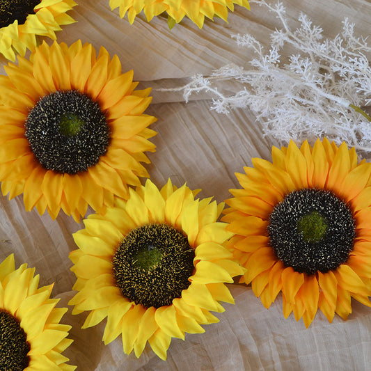 Enchanting 12cm Sunflower Decor - Realistic Artificial Floral Arrangement for DIY Projects, Home and Wall Decoration, Perfect for Events and Crafts