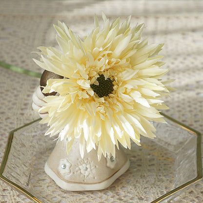 Realistic Faux Flowers - African Gerbera Daisies with Soft Fringe – Perfect for Home Decor, Weddings, and Photography Floral Arrangements