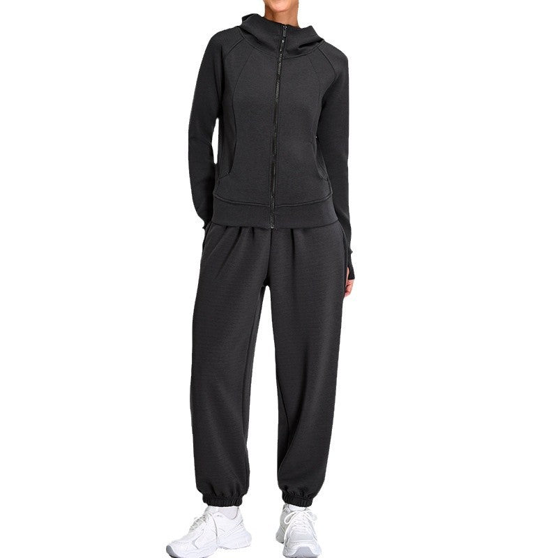 Women's Modal Sports Jacket and Yoga Set Relaxed Fit Activewear with Comfortable Sweatpants for Fitness and Gym