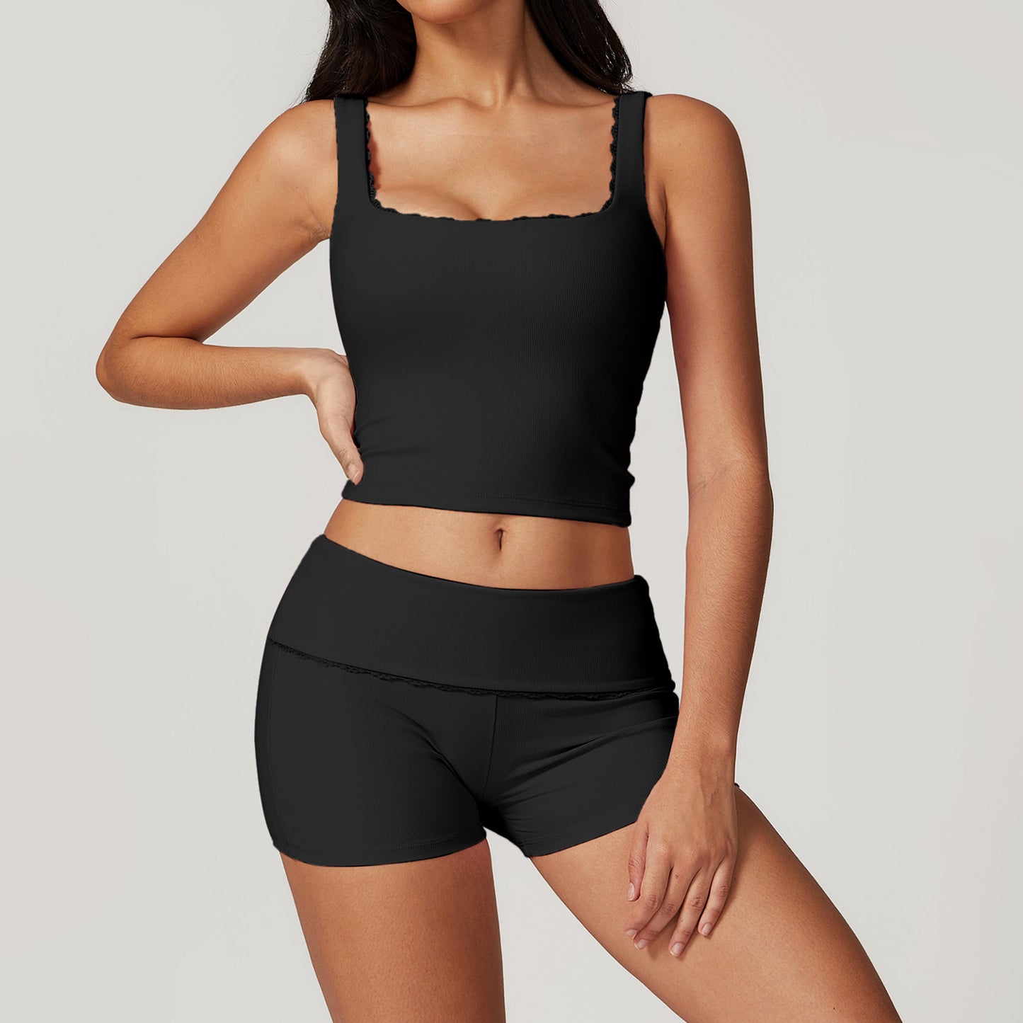 Elevate Your Workout with Our Women's Ribbed High Waisted Yoga Set Sculpting Lifting Activewear Ensemble for Comfort and Style 8828