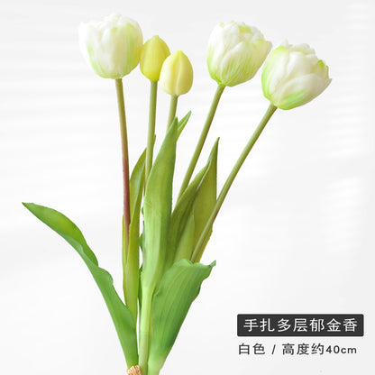 Lifelike Multilayer Petal Tulip Artificial Flower for Home Décor – Perfect for Photography Props, Soft Rubber Tulip Arrangement - Ideal Gift for Any Occasion