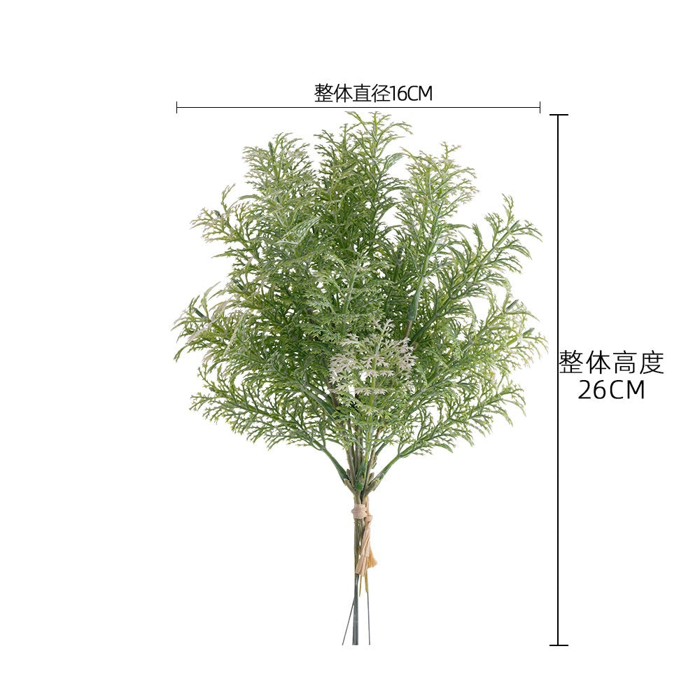 Artificial Five-Branch Wormwood Grass Bouquet - Lifelike Green Floral Decoration for Weddings and Events - Trendy INS Aesthetic - Perfect Home Decor & Gifts - Model YC1077-1