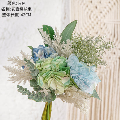 Stunning Artificial Hydrangea Bouquet for Home Décor | INS Style Wedding Flowers | Realistic Faux Floral Arrangement | Perfect for Celebrations and Events MW99554