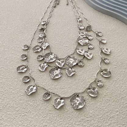 Stylish Vintage Layered Geometric Pendant Necklace for Women – Trendy Streetwear Accessory
