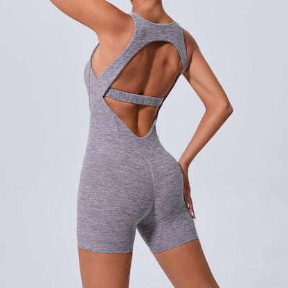 Hollow Back One Piece Yoga Jumpsuit for Women Slimming Butt Lifting Activewear for Fitness Performance