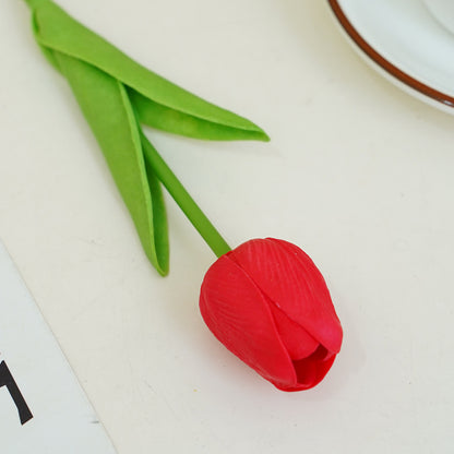 Stunning Miniature PU Tulip Flower - Nordic Style Faux Silk Blooms - Realistic Artificial Tulips for Home Décor