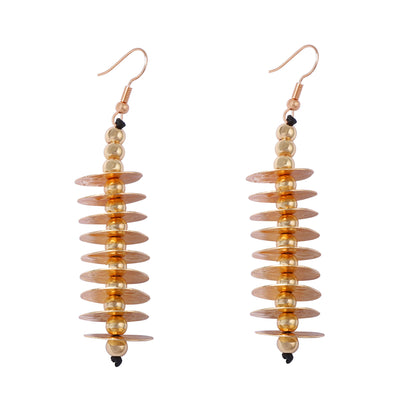 Trendy Vintage-Inspired Metal Geometric Round Disk Drop Earrings - Chic Punk Luxe Style Perfect for Casual Outfits