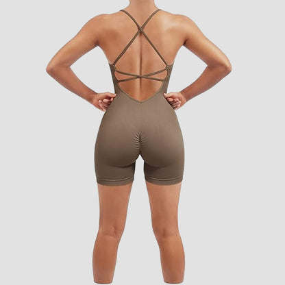 Peach Butt Yoga Jumpsuit Quick Dry Fitness Outfit for Stunning Back Support Ideal for Aerial Yoga High Performance Workouts