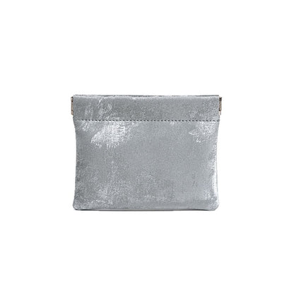 Luxurious Satin Leather Coin Purse with High Quality Snap Closure Elegant Card Holder for Lipstick Earphones Genuine Leather Accessory