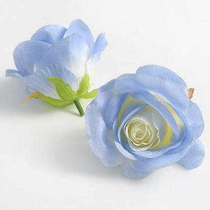 Stunning Blue Ice Rose Bouquet - Realistic Faux Silk Roses Inspired by Elsa, Perfect for DIY Floral Arrangements, Home Decor, and Special Occasions