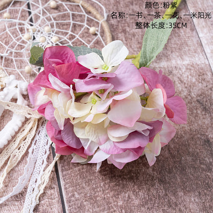 Lifelike Artificial Flowers and Plants - Korean Style Hydrangea for Home Décor, Ideal for Weddings and Celebrations - DY1-554A Craft Decoration