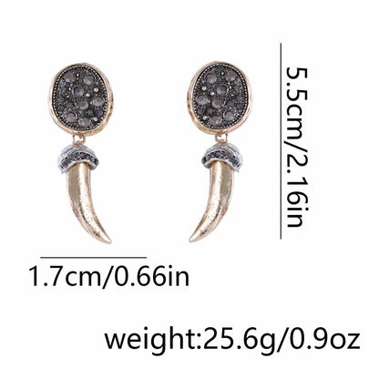 Vintage-Inspired Gleaming Animal Horn-Shaped Earrings – High-End Chic and Versatile Casual Wear for Everyday Style