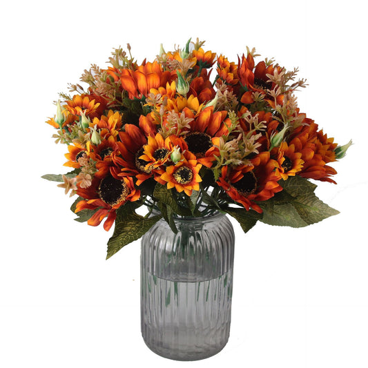 Stunning Autumn-Inspired Bionic Sunflower Bouquet – Elegant Faux Sunflowers for Home Décor and Wedding Celebrations